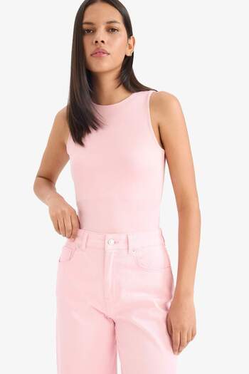 DeFacto Afra x Slim Fit Dar Kesim Halter Yaka Atlet F0357AX25SM
