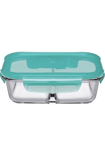 Paşabahçe Compartment Storage Container. Locking Cover Green Color 1010 Cc 4 Pieces (530286)