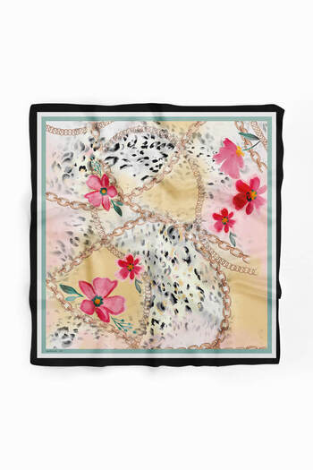 Modabutik G22 LEOPARD COLOR FLOWERS BANDANA