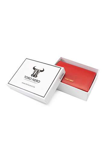 Toro Nero Women's wallet made of genuine leather, red Little