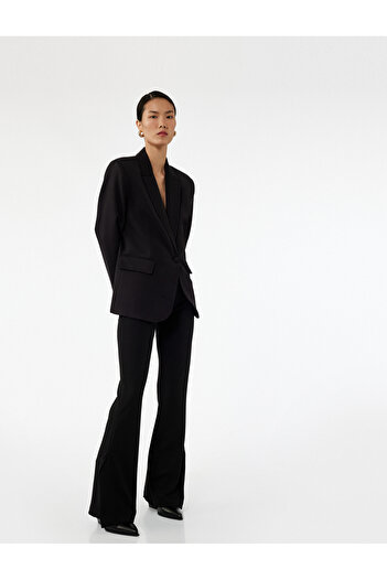 Koton Slim Fit Slit Detailed Spanish Leg Trousers