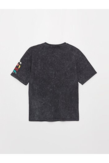 LC Waikiki Dámské oversize tričko Mickey Mouse s krátkým rukávem a výstřihem s potiskem