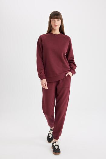 DeFacto Regular Fit V2699az24wn - Φούτερ Jogger με ίσια ελαστική μέση με κορδόνια