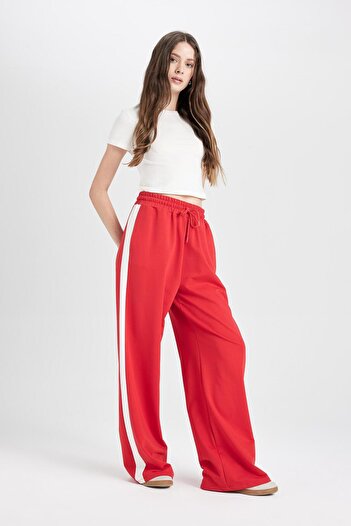 DeFacto Coool Wide Leg Geniş Bol Paça Eşofman Altı Geniş Paça Beli Lastikli Bağcıklı Şeritli D4764ax24au
