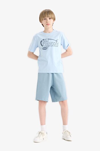 DeFacto Boy's Elastic Waist Basic Plain Shorts B5867A825Sm