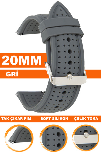 COBRA 20mm Fossil-Welder-Casio-Seiko-Omega-Armani Watch Compatible Silicone Watch Band - Strap 20S26B