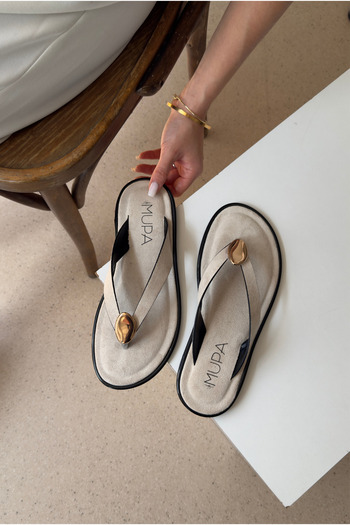 Mupa Shoes Women's Slipper BEIGE SUEDE