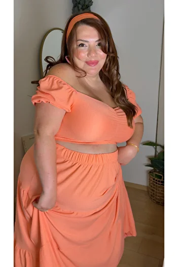 Kendinisevbutik Yavruağzı Long Skirt Suit Plus Size