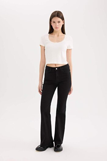 DeFacto Mia High Waist Straight Leg Pocketed Jean Pants D6639Ax25Sp