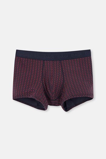 Dagi Red-Navy Blue 3-Piece Patterned Micro Modal Boxer