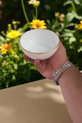 Luminarc Diwali 6 Pieces 12 cm Gilded White Bowl