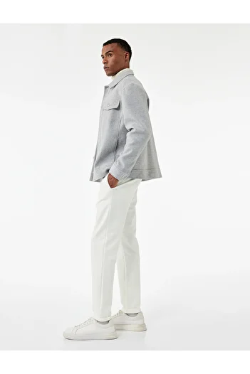 Koton Pocket Detailed Folded Leg Relaxed Cut Waist Lace up Trousers