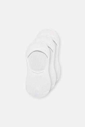 Dagi White Women's Cotton Invisible Socks 3-Piece