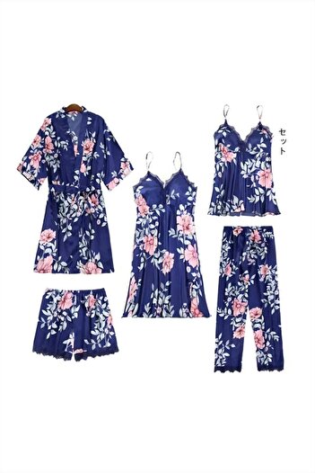 Generic Loose and comfortable lace suspender five-piece home clothes underwear