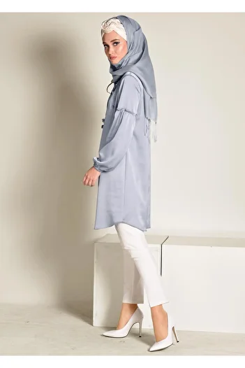 Alvina Satin Tunic with Elastic Cuffs 4334