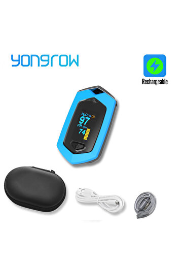 Choice blue-charging Yongrow Medical Rechargeable Digital Fingertip Pulse Oximeter Blood Oxygen Saturation