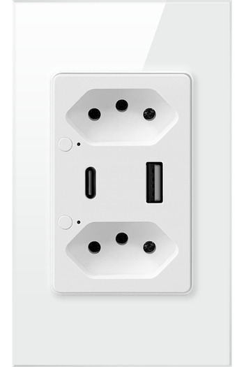 Choice1 White WiFi version AVATTO Brazil WiFi Smart Wall Socket with Type-C USB Port individual Control,Tuya