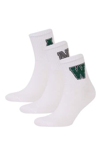 DeFacto Men's Comfortable Elastic 3-Piece Cotton Socks C6736Axns