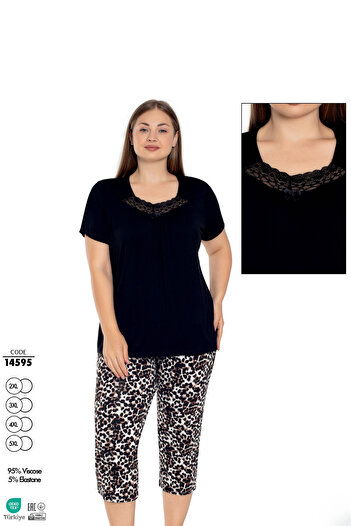 Cotpark Women's Viscose Combed Cotton Fabric Short Sleeve Capri Suit 14595