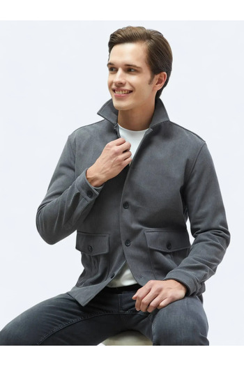 Kip Сірий фітіль Regular Fit Тканий оксамит Овершерт