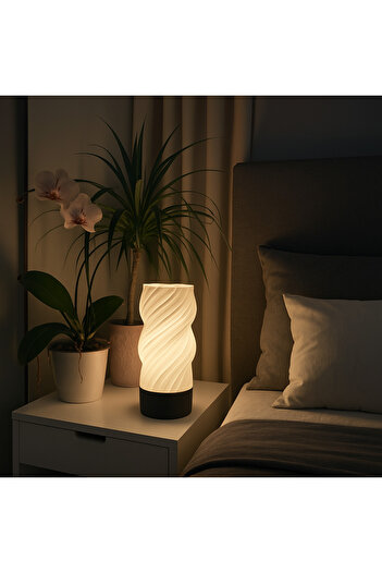 Rekatech Home Modern Night Light - Decorative Lampshade - Modern Lampshade - Decorative Night Light with Base