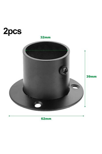 Choice 32mm 2Pcs Tube Support Closet Bar Stands Wardrobe Hanging Rail Rod Pole Socket End Support Bracket F