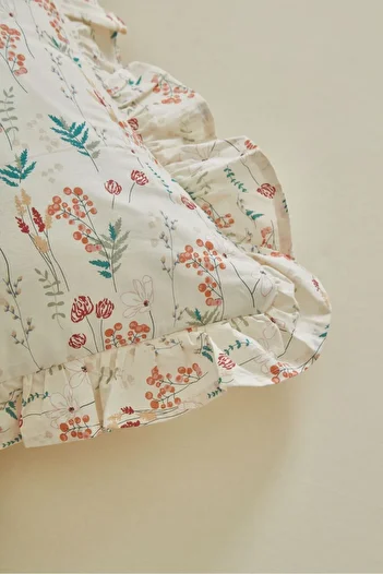 Ricco Lifes 100% Cotton Gaia Ruffled Pillowcase Fitted Sheet