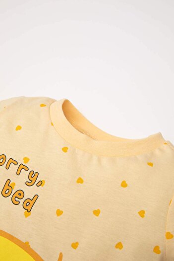 DeFacto Kız Bebek Pijama Takımı Looney Tunes Penye Uzun Kollu Üst Lastikli Alt D8287A5NS