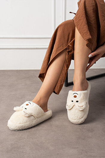 StWenn Women's House Slippers Teddy Bear Figured Plush House Slippers Do Not Make Sound Sole Warm Stylish Design