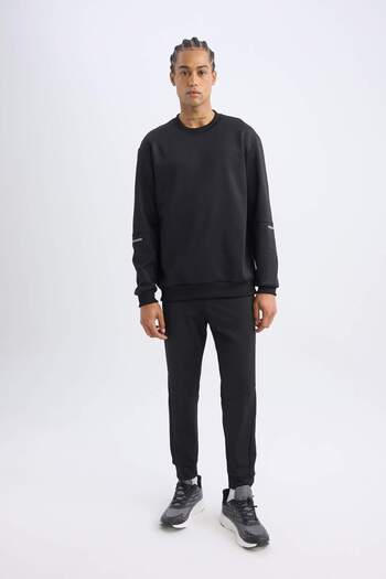 DeFacto DeFactoFit Standard Fit Crew Neck Basic Απλό Αθλητικό Φούτερ E0073AX24WN