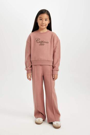 DeFacto Kız Çocuk Wide Leg Geniş Bol Paça Beli Lastikli Eşofman Altı D3974A824WN