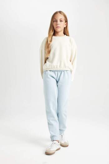 DeFacto Pantaloni de sport Jogger pentru fete, cu talie standard, cu picioare elastice D3206a824wn