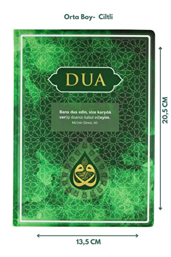 Server Yayınları Prayer Book - Daily Prayers from Verse and Hadiths - Medium Size, Green - Turkish Arabic Ephesus - Şerife