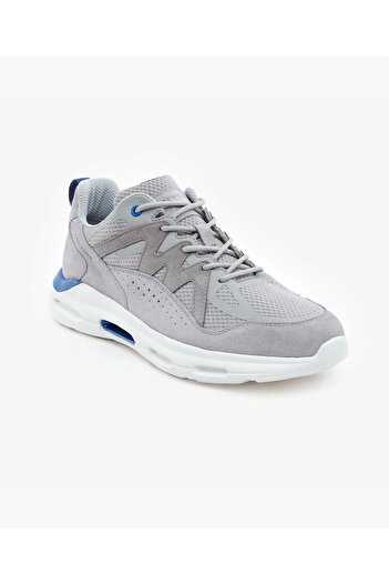Greyder Men's Light Gray Genuine Leather Sports Shoes 5Y1Sa18400