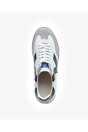 Greyder Erkek Beyaz Siyah Hakiki Deri Sneaker Ayakkabı 5Y1SA18270