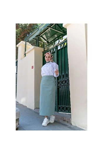 VELLICHOR Fabric Pencil Skirt Mint Green