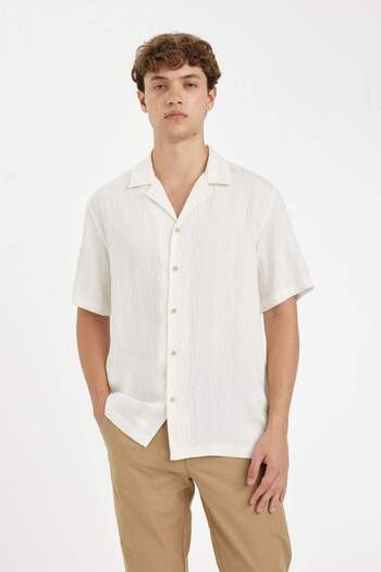 DeFacto Regular Fit Apache Lapel Short Sleeve Shirt D9540Ax24Hs