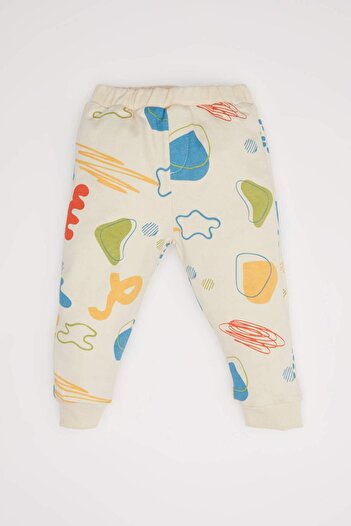 DeFacto Baby Boy Patterned Seasonal Sweatshirt Tracksuit Top and Bottom Set D5822A5Ns