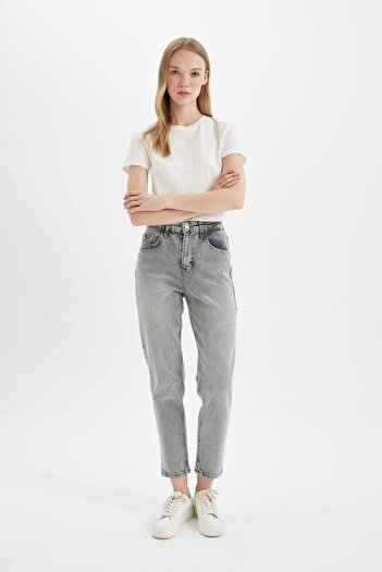 DeFacto Pohodlné džíny s vysokým pasem ke kotníkům - Comfort Mom Fit D4304AX24AU