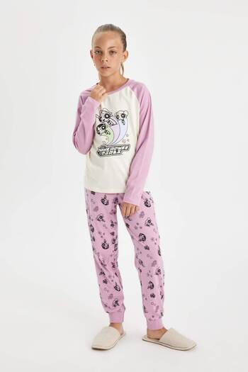 DeFacto Girls Pajamas Set Powerpuff Girls Long Sleeve Top Long Bottom D4158A824Au
