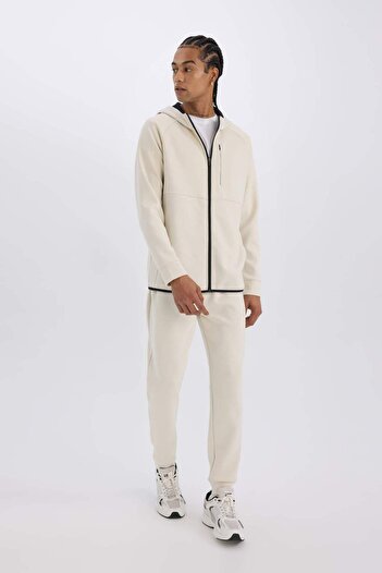 DeFacto Fit Slim Fit Slim Fit Hooded Skuba Diver Fabric Zip-Up Sweatshirt A6956Ax24Au