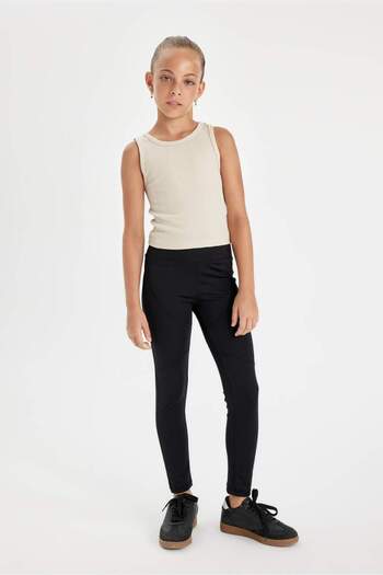 DeFacto Girls Standard Size Black Leggings C9639A824Au