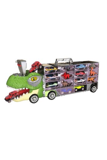 indiggo Dino FunTruck interactive toy car set, transport truck with 8 cars and 6 dinosaurs