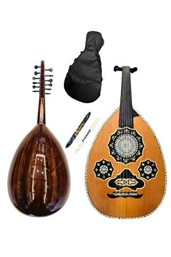 alkaraz music Professional Super Lux Oud - Cedar Face with Blue Shell Inlay