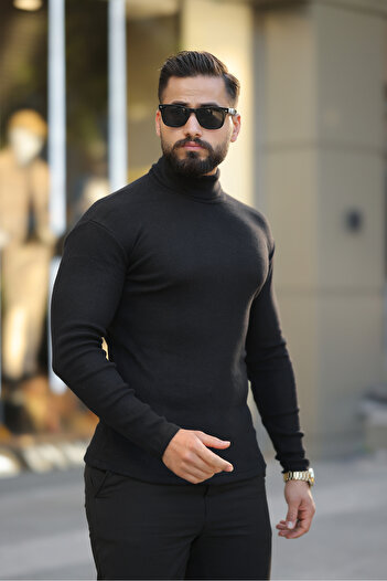 ribac Чоловічий светр зі стоячим коміром Slim Fit
