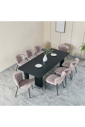 Danube Home Tierra 1+8 Seater Dining Set - Black/Grey
