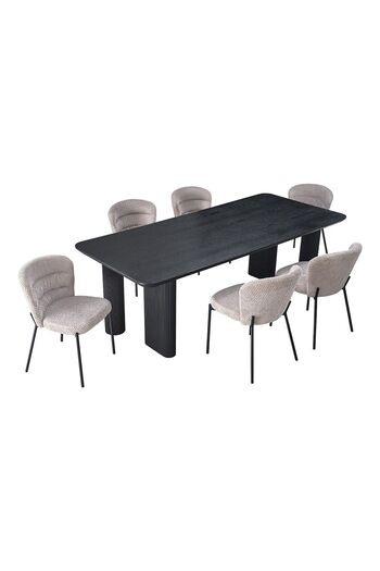 Danube Home Tierra 1+8 Seater Dining Set - Black/Grey