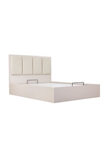 Danube Home Cardano 150 + 200 Queen Bed with Hydraulic Underbed Storage - Champagne L214.7xW158xH120cm
