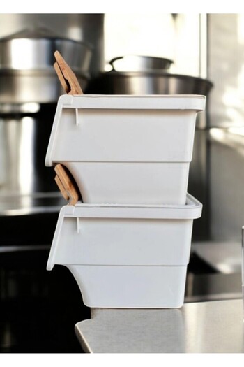 woodhub 24 LT Çok Amaçlı Tekerlekli Bambu Renkli Organizer Kutu