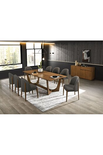 Danube Home Cayden 1+8 Dining Set - Walnut